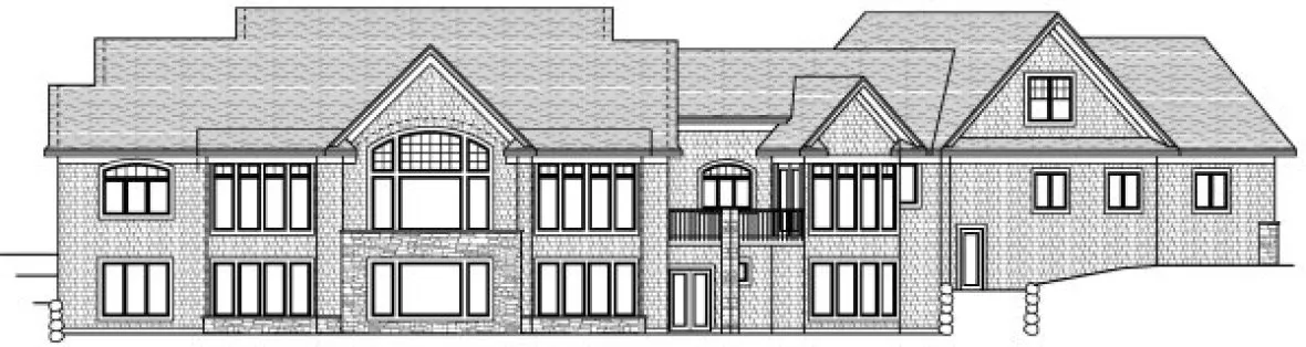 Rear Elevation for House Plan #280045