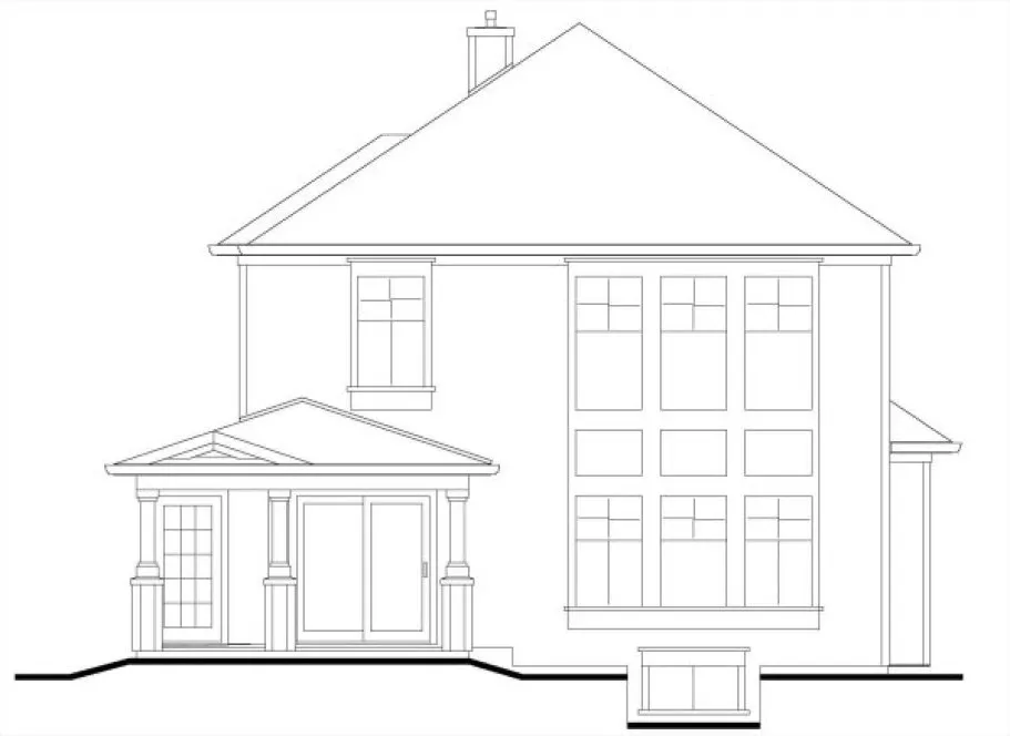 Rear Elevation for House Plan #570501