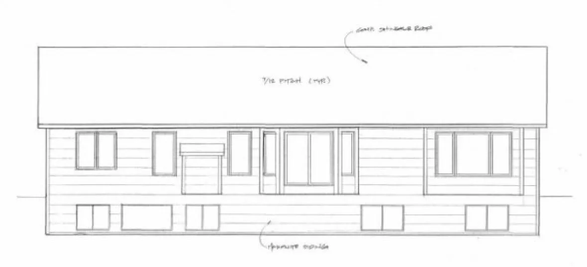 Rear Elevation for House Plan #357251