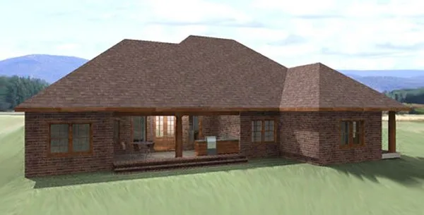 Rear Elevation for House Plan #434022