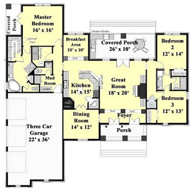 Main Floor Plan for House Plan #434022