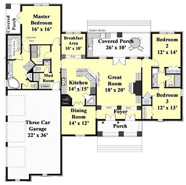 Main Floor Plan for House Plan #434022