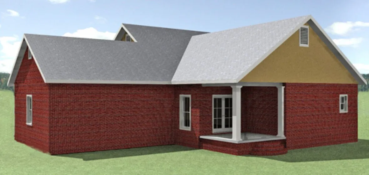 Rear Elevation for House Plan #433132