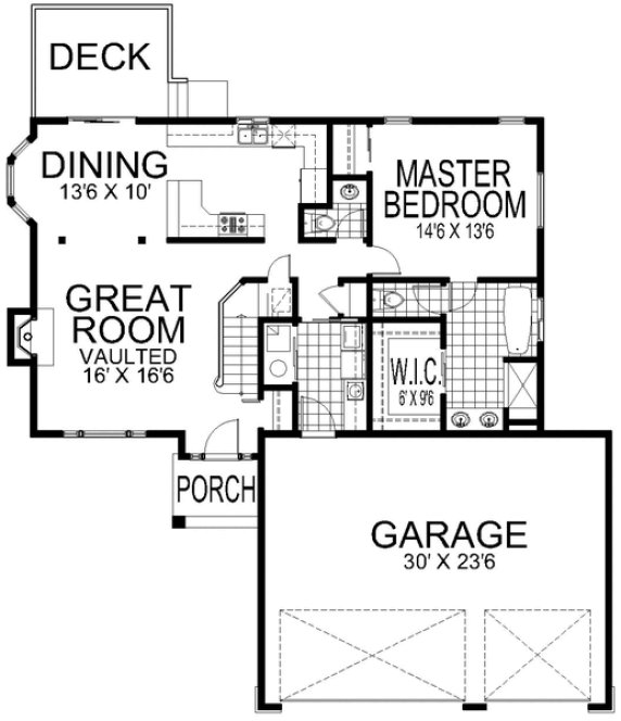 Main Floor Plan for House Plan #805112