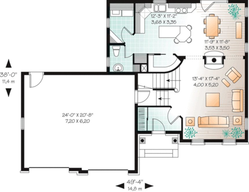 Main Floor Plan for House Plan #144286