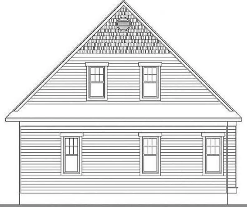Rear Elevation for House Plan #146191