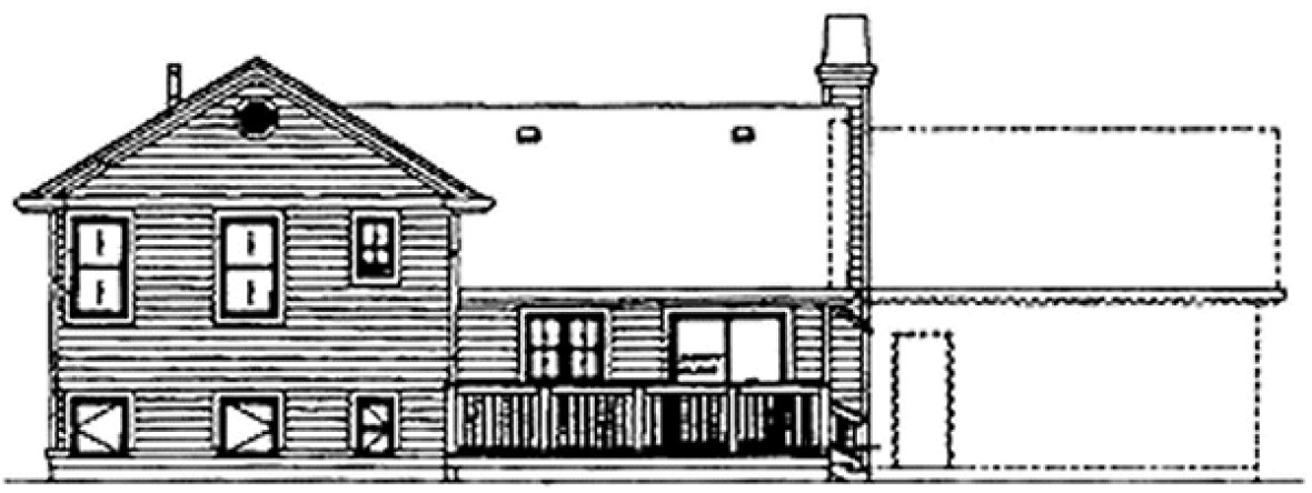 Rear Elevation for House Plan #510452