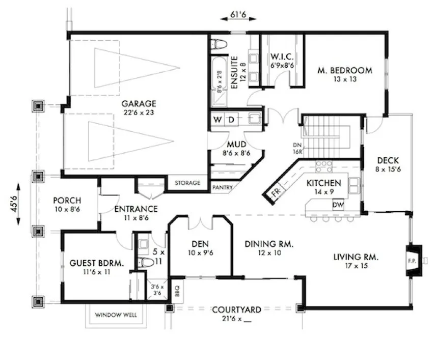 Main Floor Plan for House Plan #596161