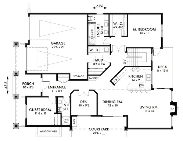 Main Floor Plan for House Plan #596161
