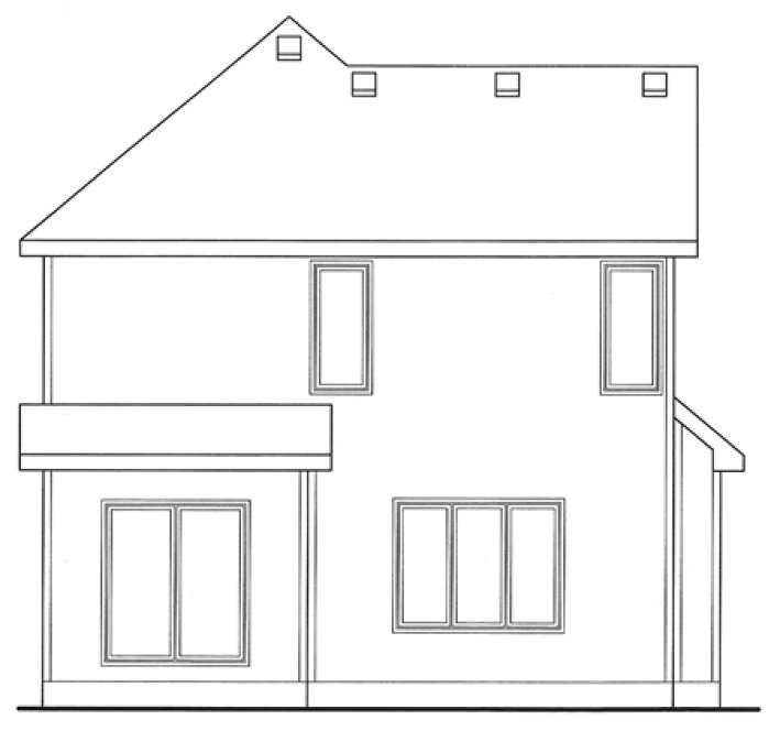 Rear Elevation for House Plan #153434