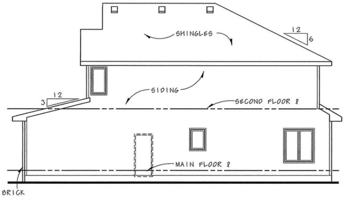Right Elevation for House Plan #153434