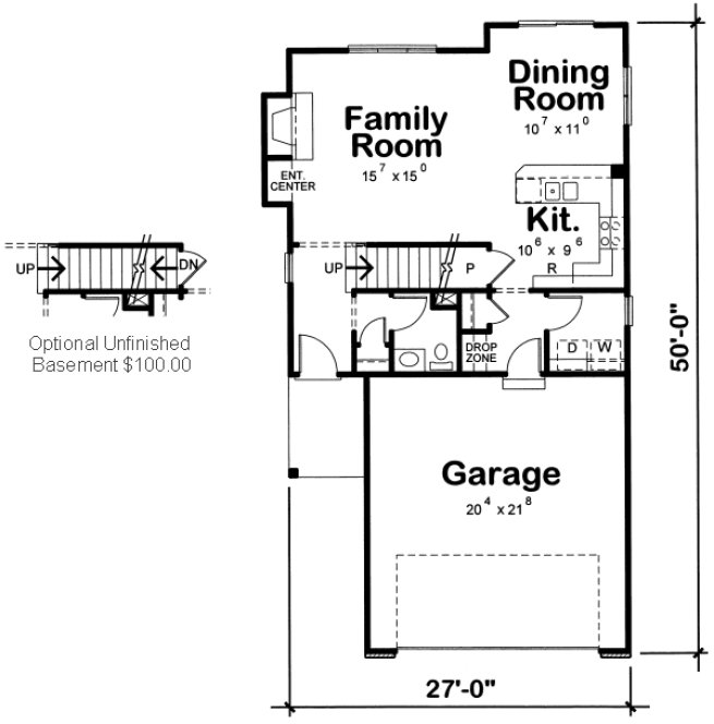 Main Floor Plan for House Plan #153434