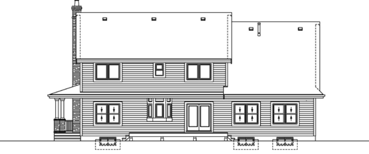 Rear Elevation for House Plan #510520