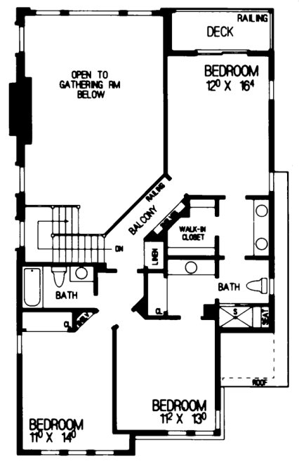 Second Floor Plan for House Plan #523942