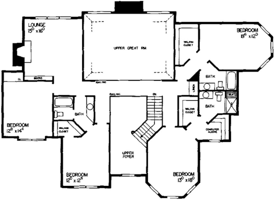 Second Floor Plan for House Plan #523592