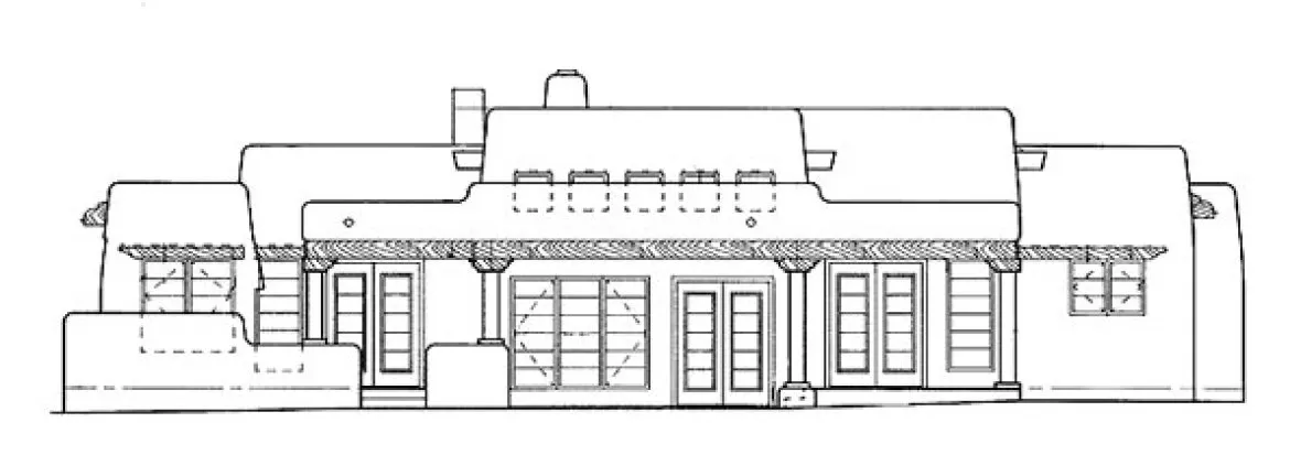 Rear Elevation for House Plan #521343