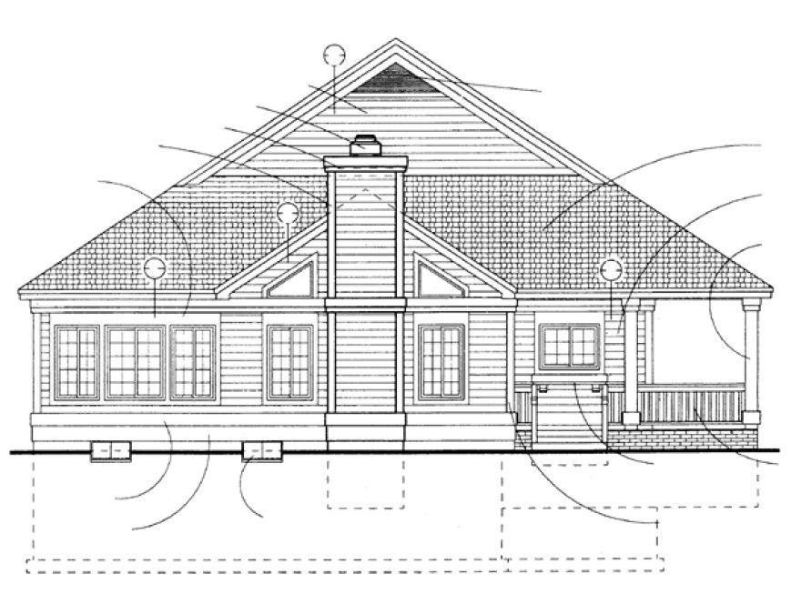 Rear Elevation for House Plan #529863