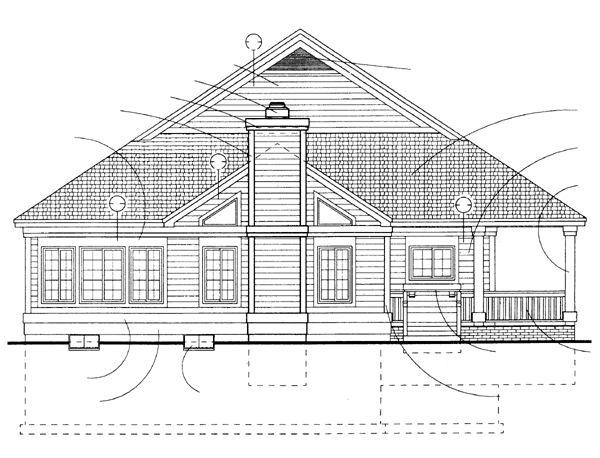 Rear Elevation for House Plan #529863
