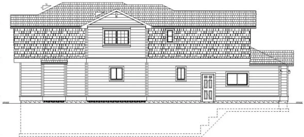 Left Elevation for House Plan #195073