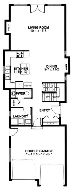Main Floor Plan for House Plan #195073