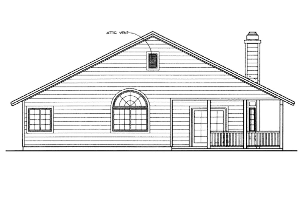 Rear Elevation for House Plan #528860