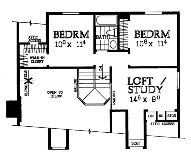Second Floor Plan for House Plan #522860