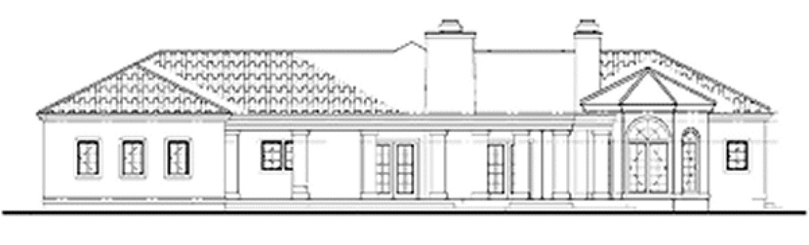 Rear Elevation for House Plan #521363