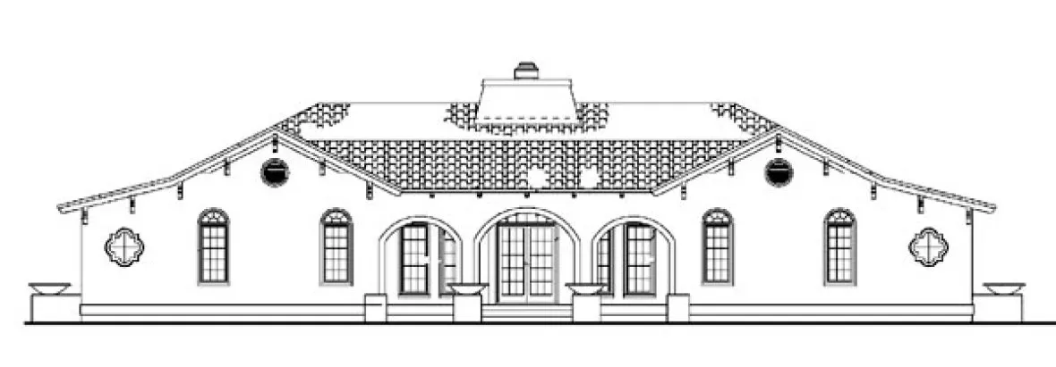 Rear Elevation for House Plan #523360