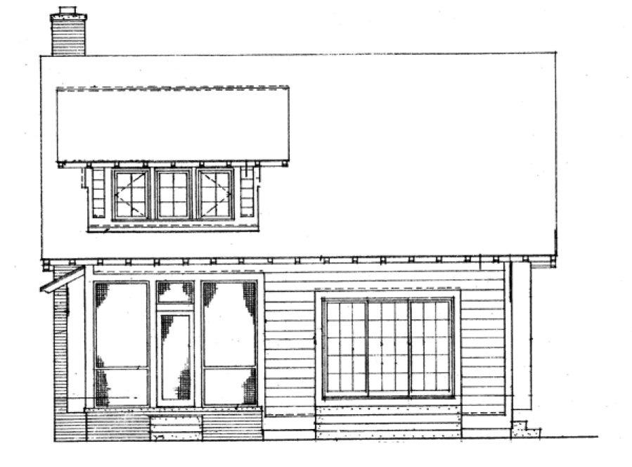 Rear Elevation for House Plan #526133