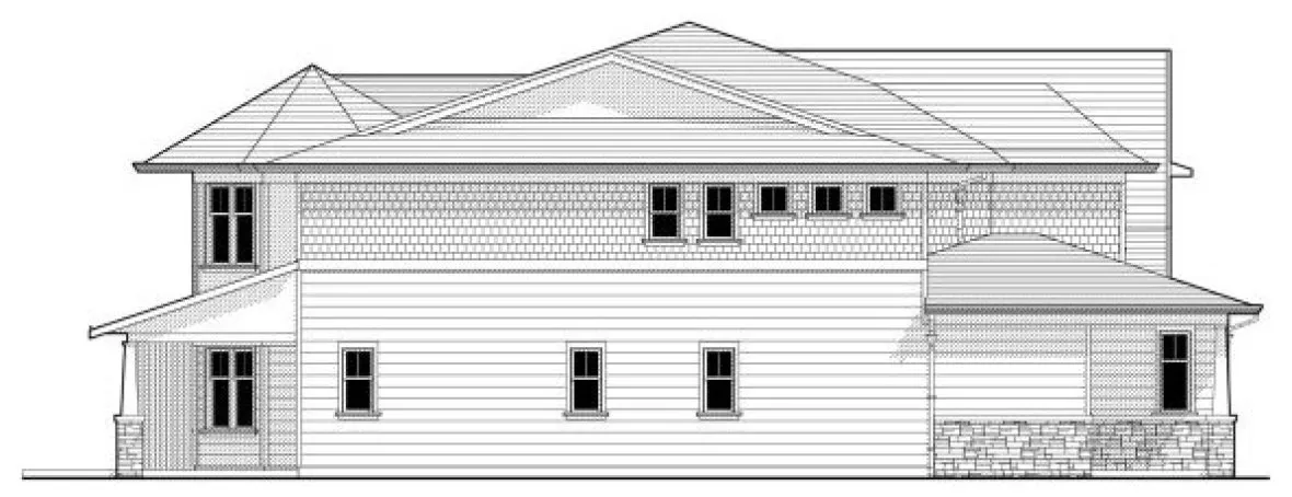Left Elevation for House Plan #594009