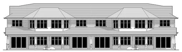 Rear Elevation for House Plan #594009