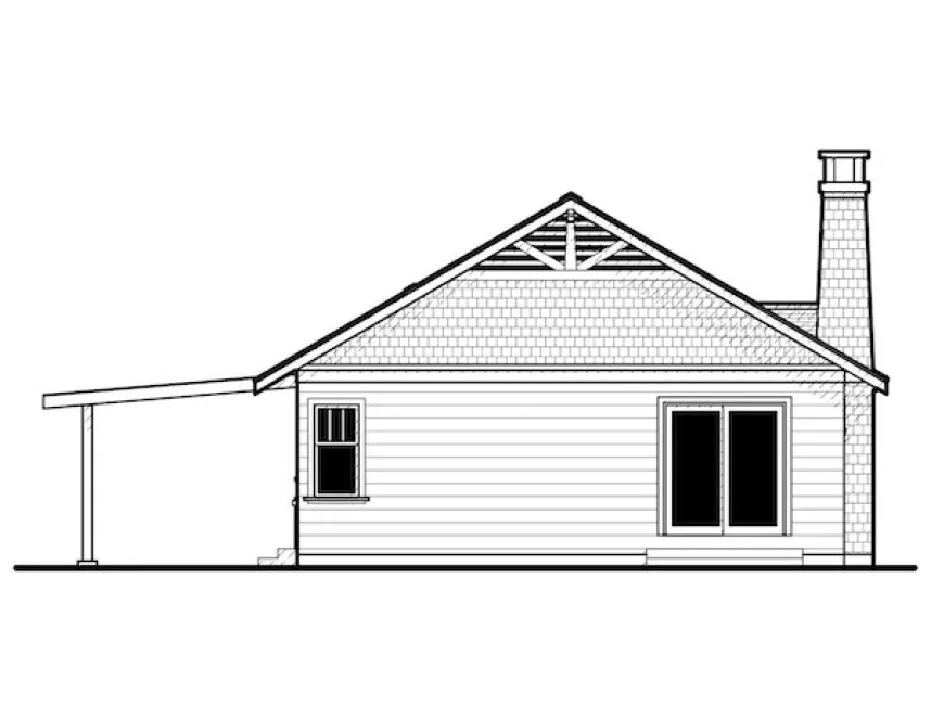 Rear Elevation for House Plan #591211
