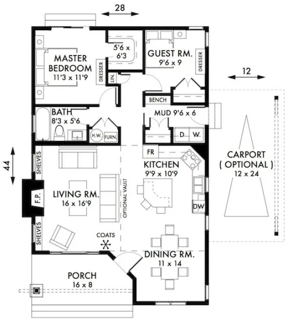 Main Floor Plan for House Plan #591211