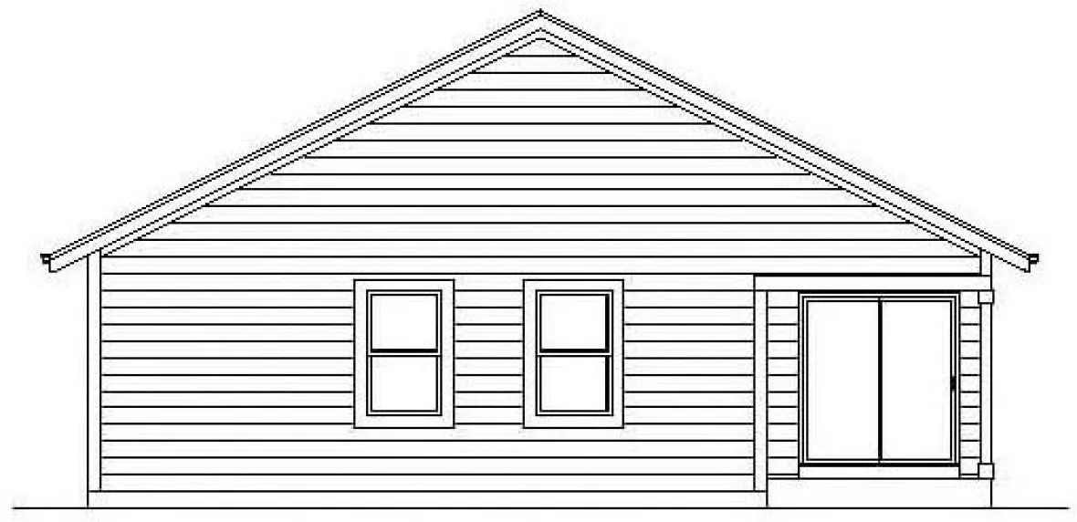 Rear Elevation for House Plan #366602
