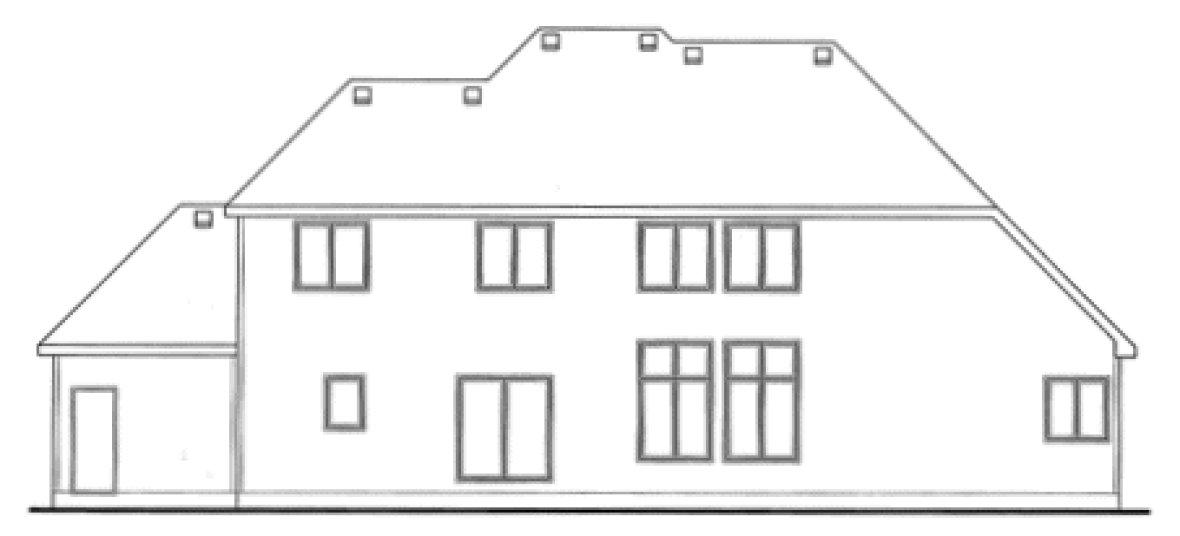 Rear Elevation for House Plan #152034