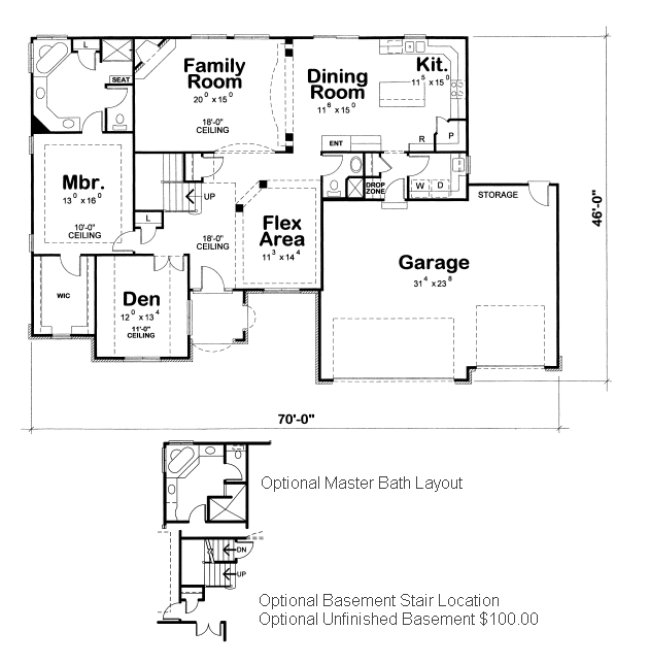 Main Floor Plan for House Plan #152034
