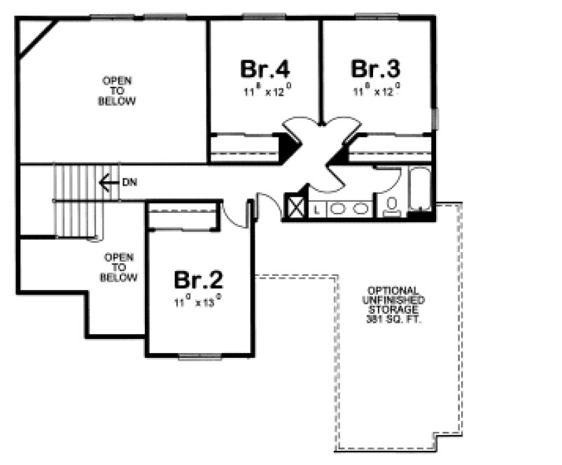 Second Floor Plan for House Plan #152034