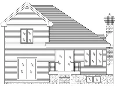 Rear Elevation for House Plan #420223