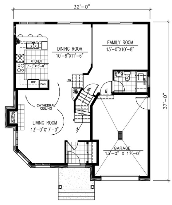 Main Floor Plan for House Plan #420223