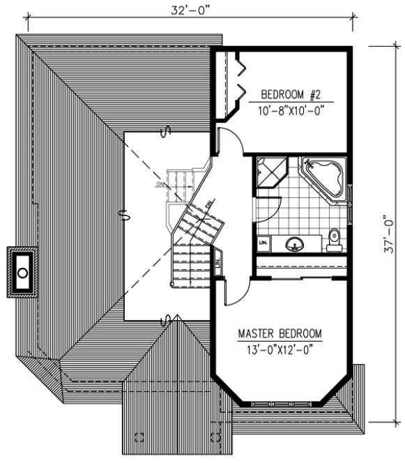 Second Floor Plan for House Plan #420223