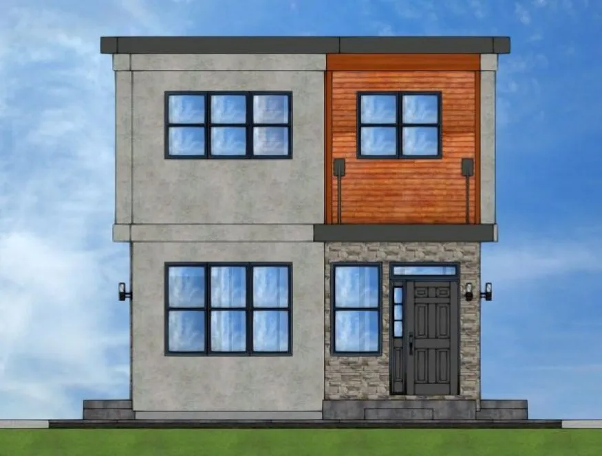 Rear Elevation for House Plan #195361