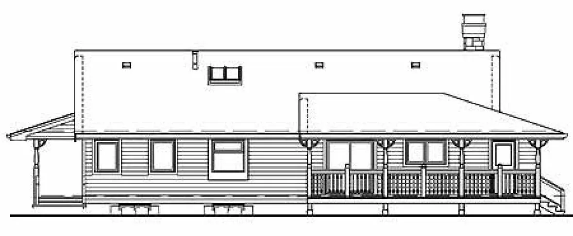 Rear Elevation for House Plan #510472