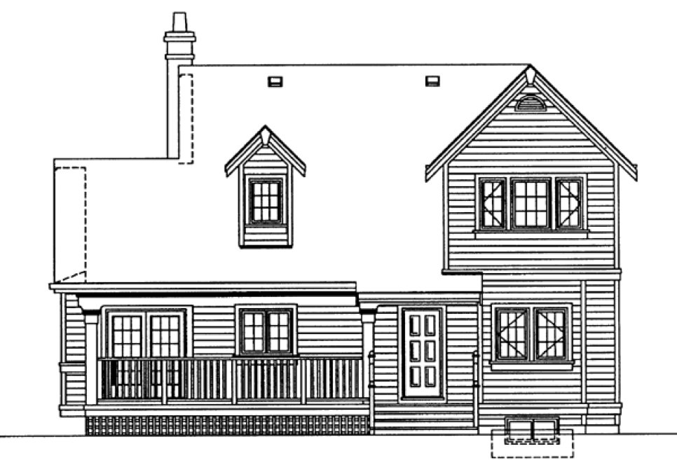 Rear Elevation for House Plan #510303