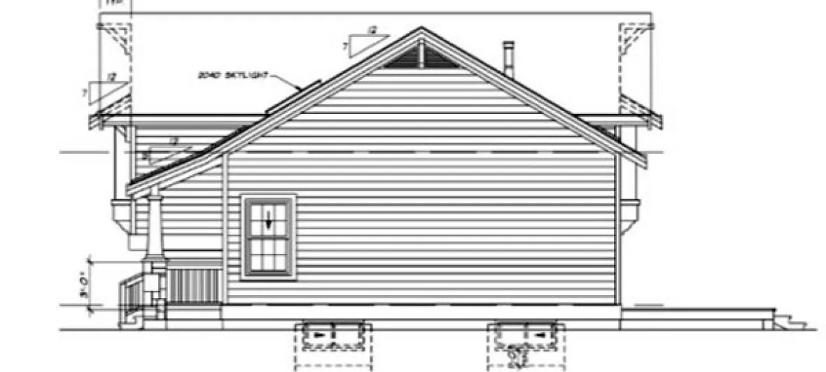 Right Elevation for House Plan #510013