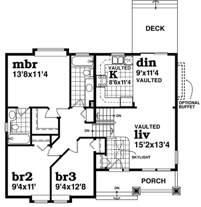 Main Floor Plan for House Plan #510013