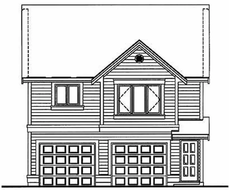 Rear Elevation for House Plan #510030