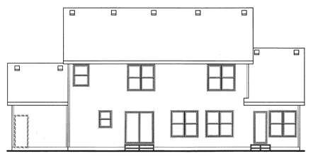 Rear Elevation for House Plan #151134