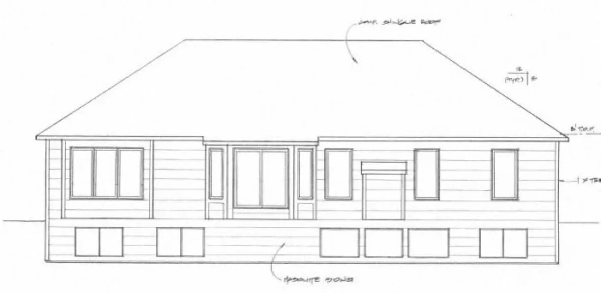 Rear Elevation for House Plan #352061