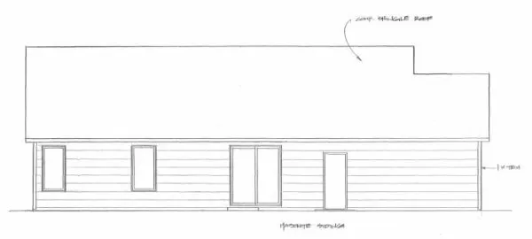 Rear Elevation for House Plan #359061