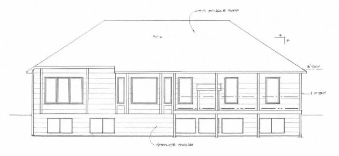 Rear Elevation for House Plan #354161